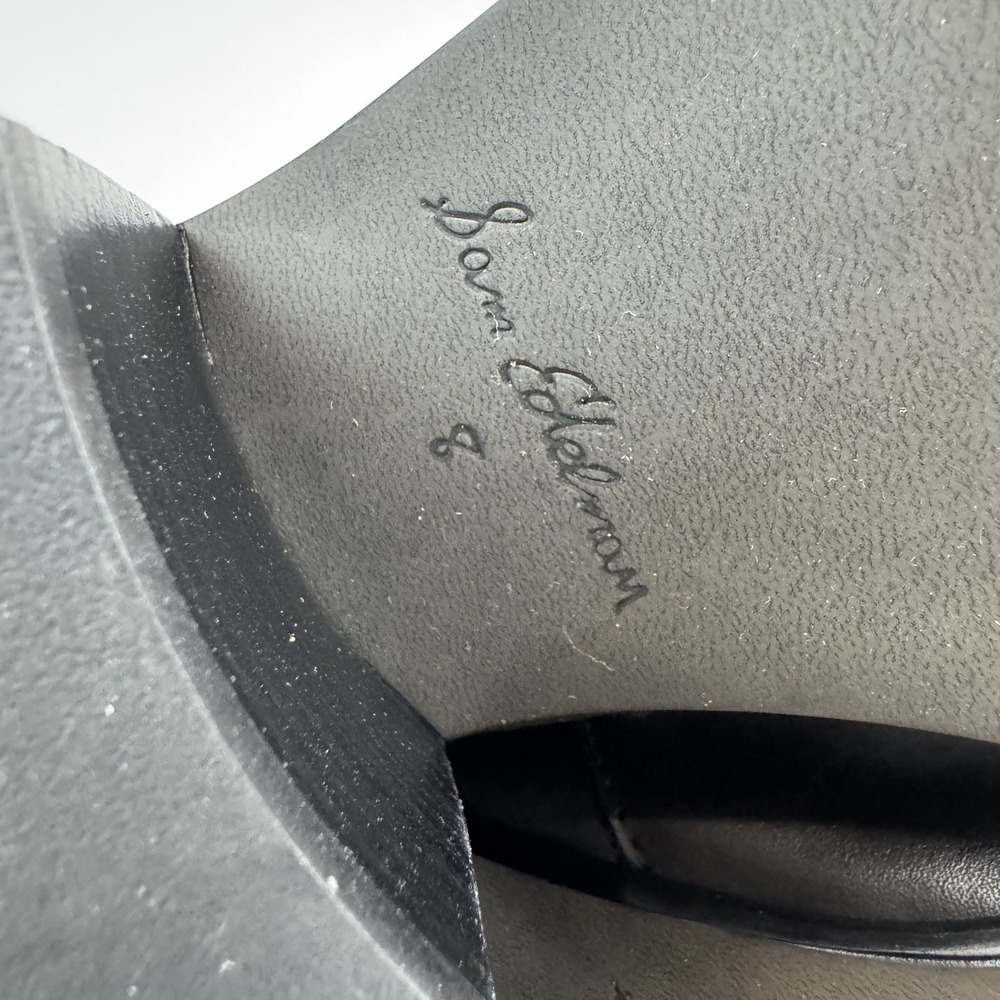 Womens Sam Edelman Soyer Black Leather Heeled Knee High Riding Boots Size 8 M - Picture 8 of 8